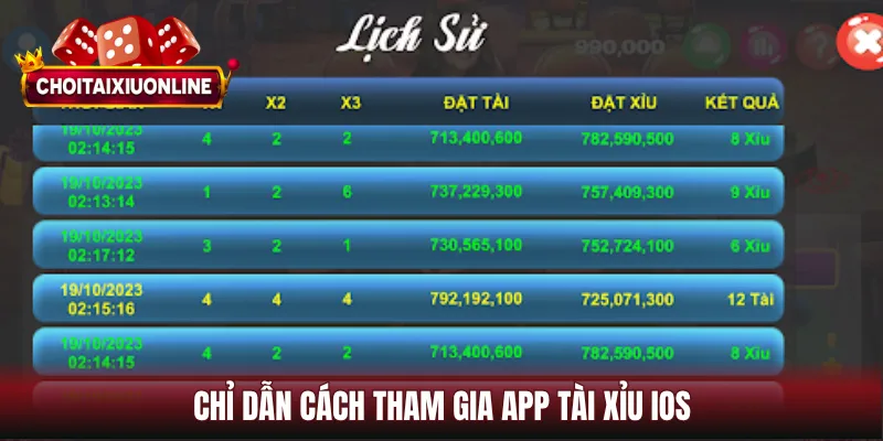 Chỉ dẫn cách tham gia app tài xỉu ios