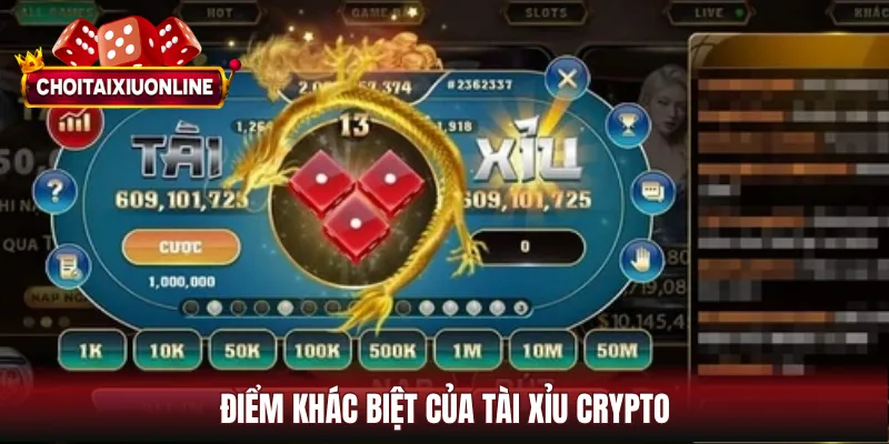Điểm khác biệt của tài xỉu crypto